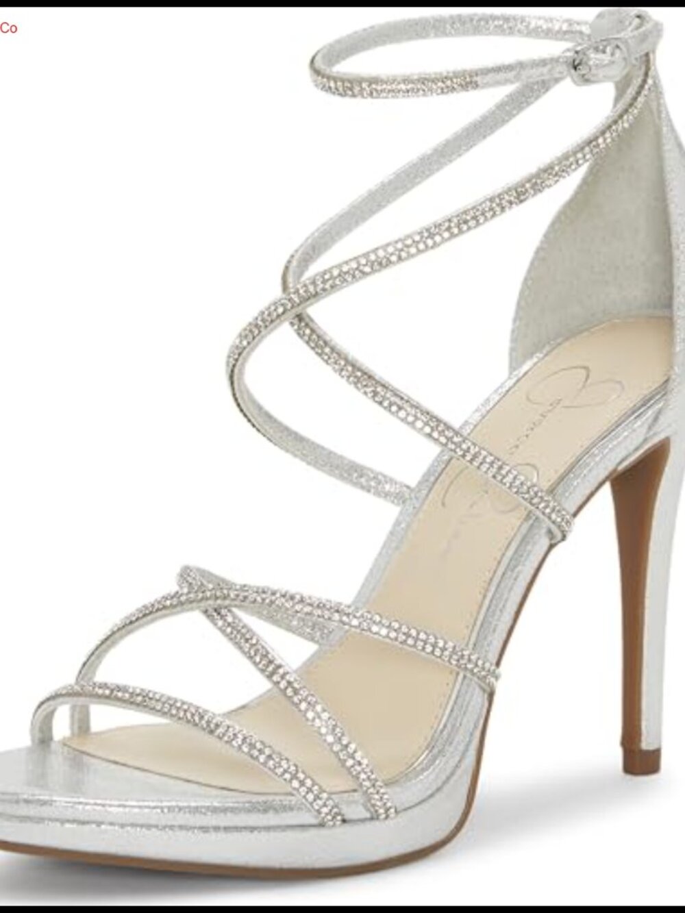 Jessica Simpson Jaeya Crystal Embellished Strappy Stiletto Heel Sandal